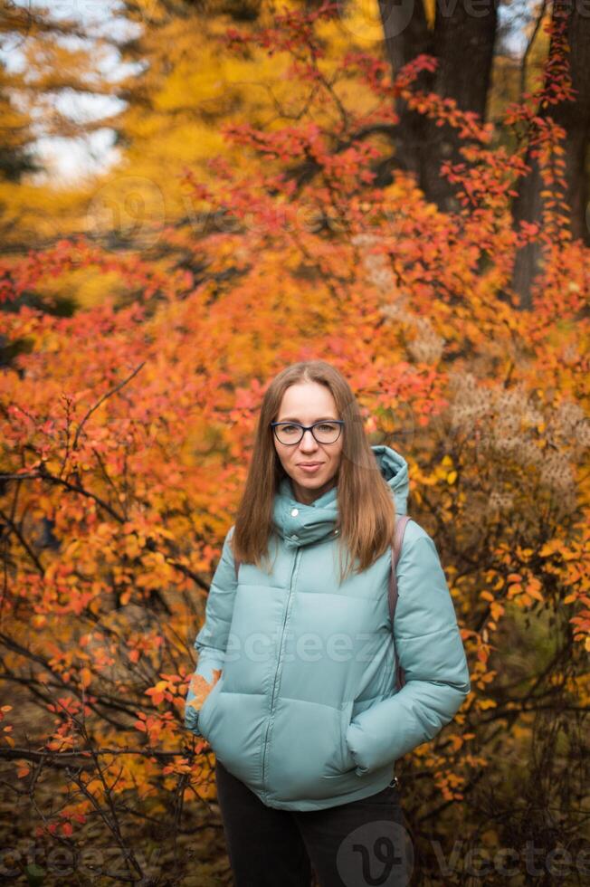 Beautiful autumn woman photo