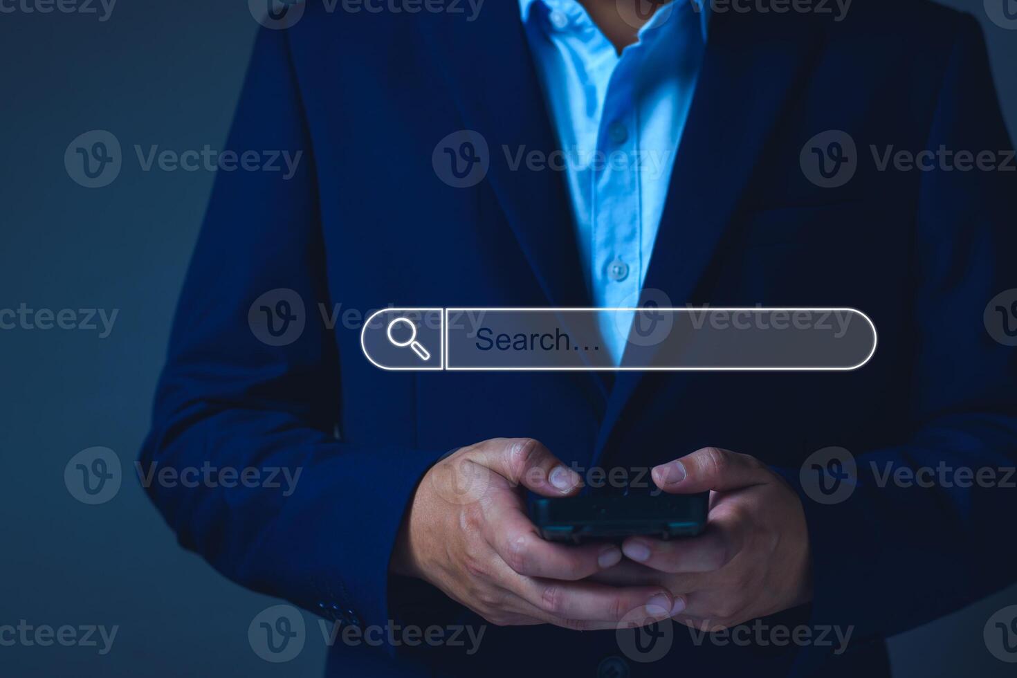 Data Search Technology Search Engine Optimization. Business people are searching for information in digital databases, search jobs, apply online jobs, manage big data bases, business information. photo