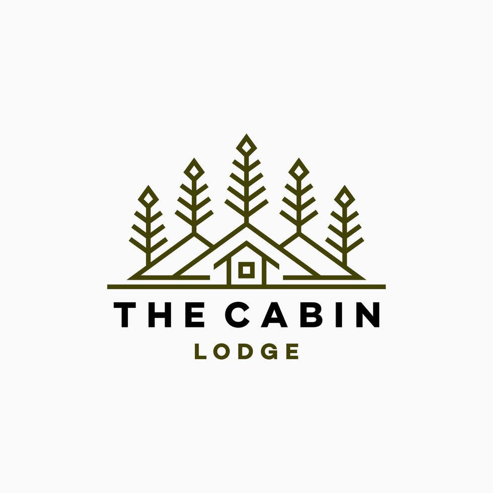 natural cabin lodge logo design. Villa wood logo design. vector