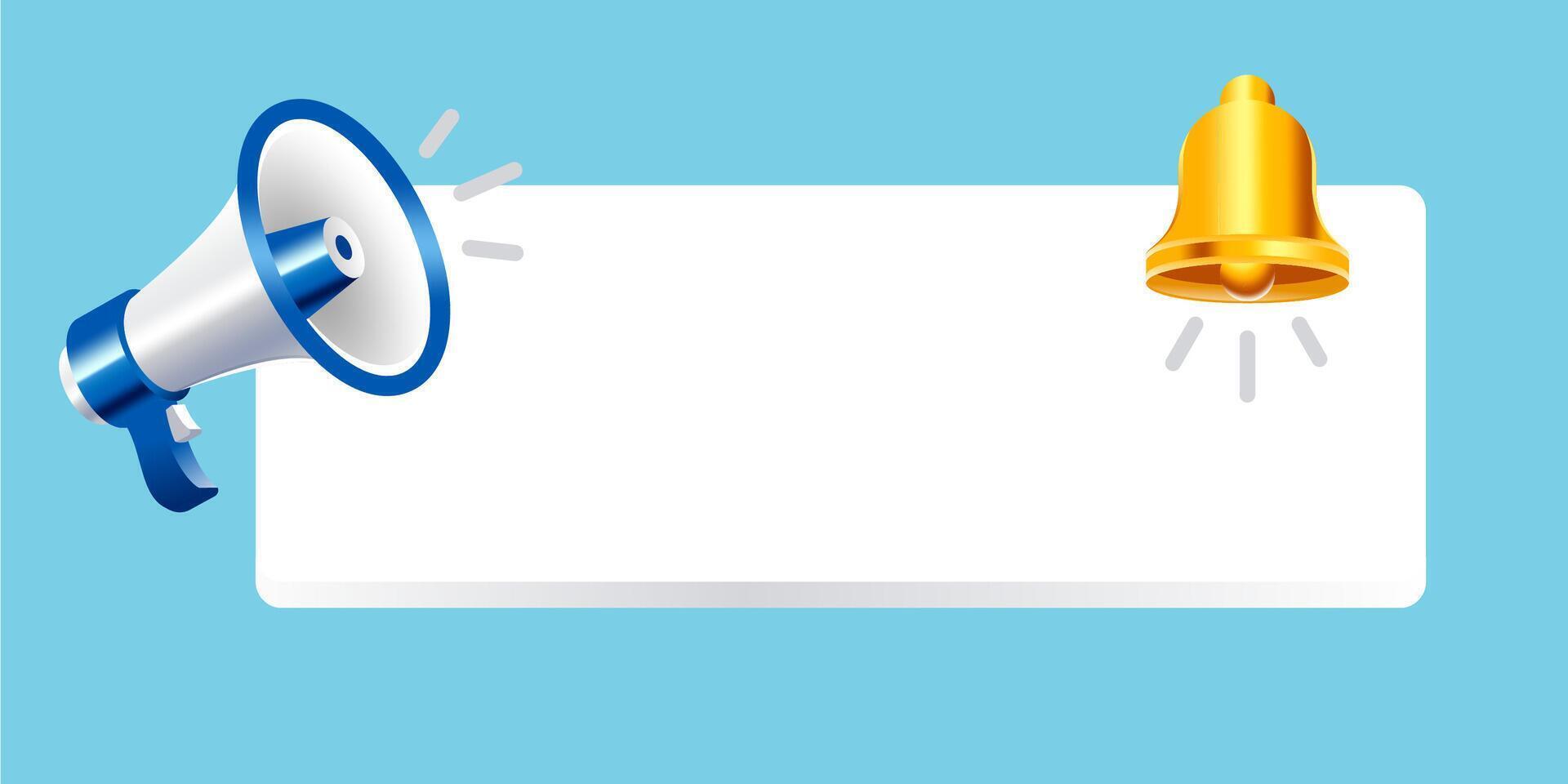 megaphone speaker or loudspeaker bullhorn for announce promotion in background, megaphone loud hailer with microphone, speakerphone 3d icon vector