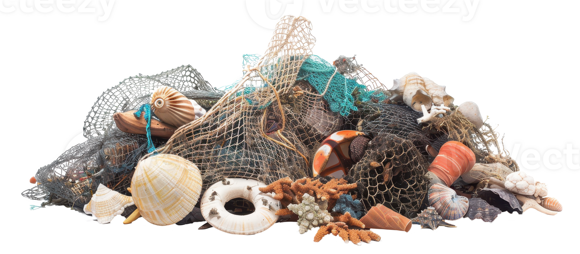 ocean debris on a transparent background png