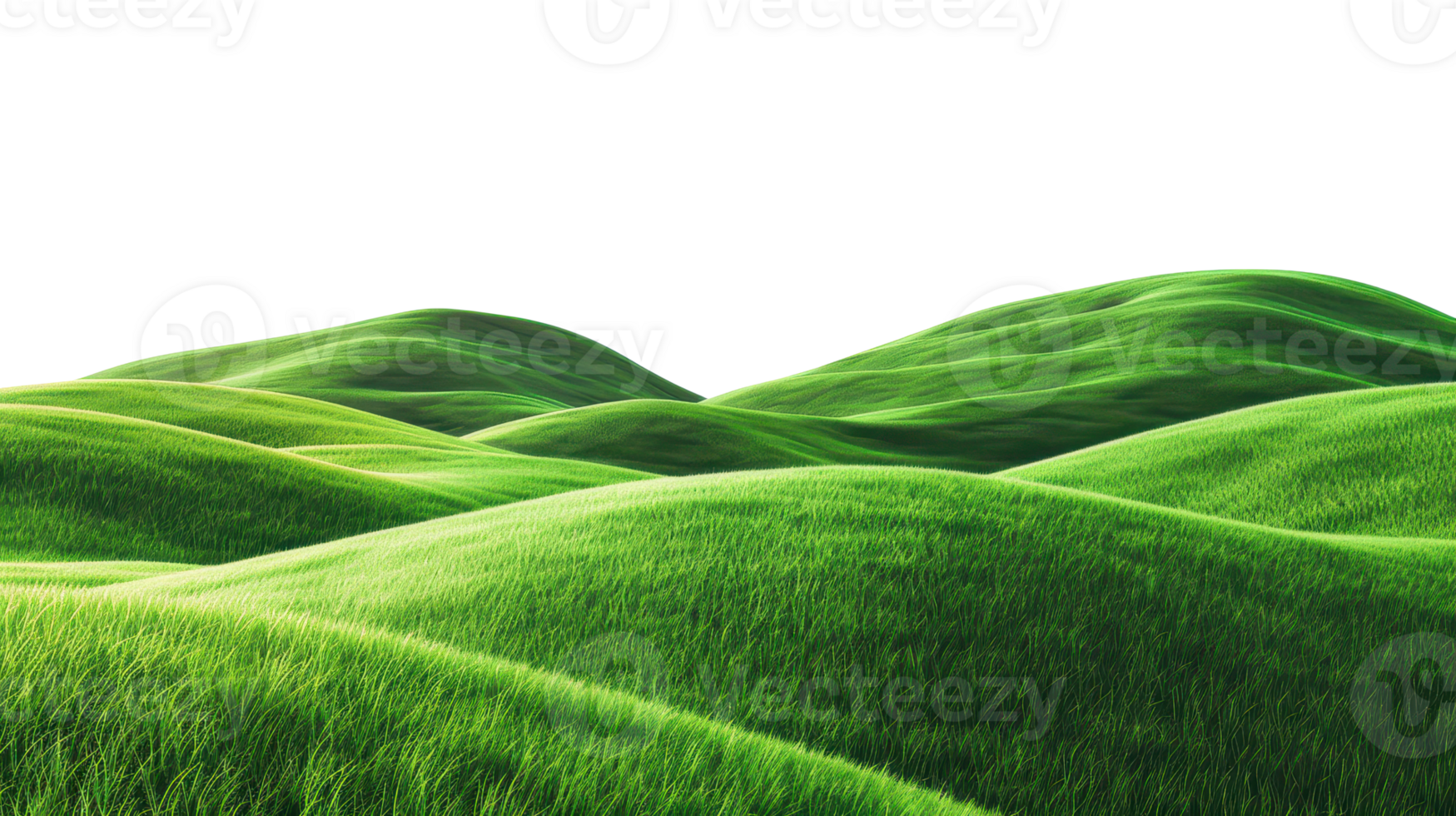 green hills isolated on a transparent background png