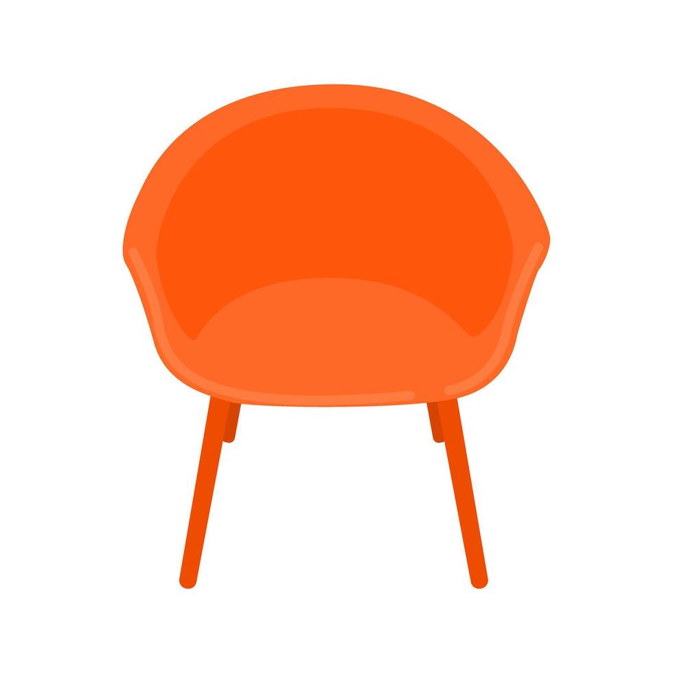 Modern Orange Chair with Minimalist Design vector