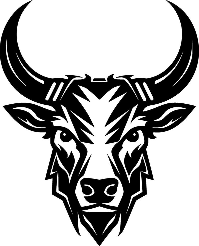 Bull - Black and White Isolated Icon - illustration vector