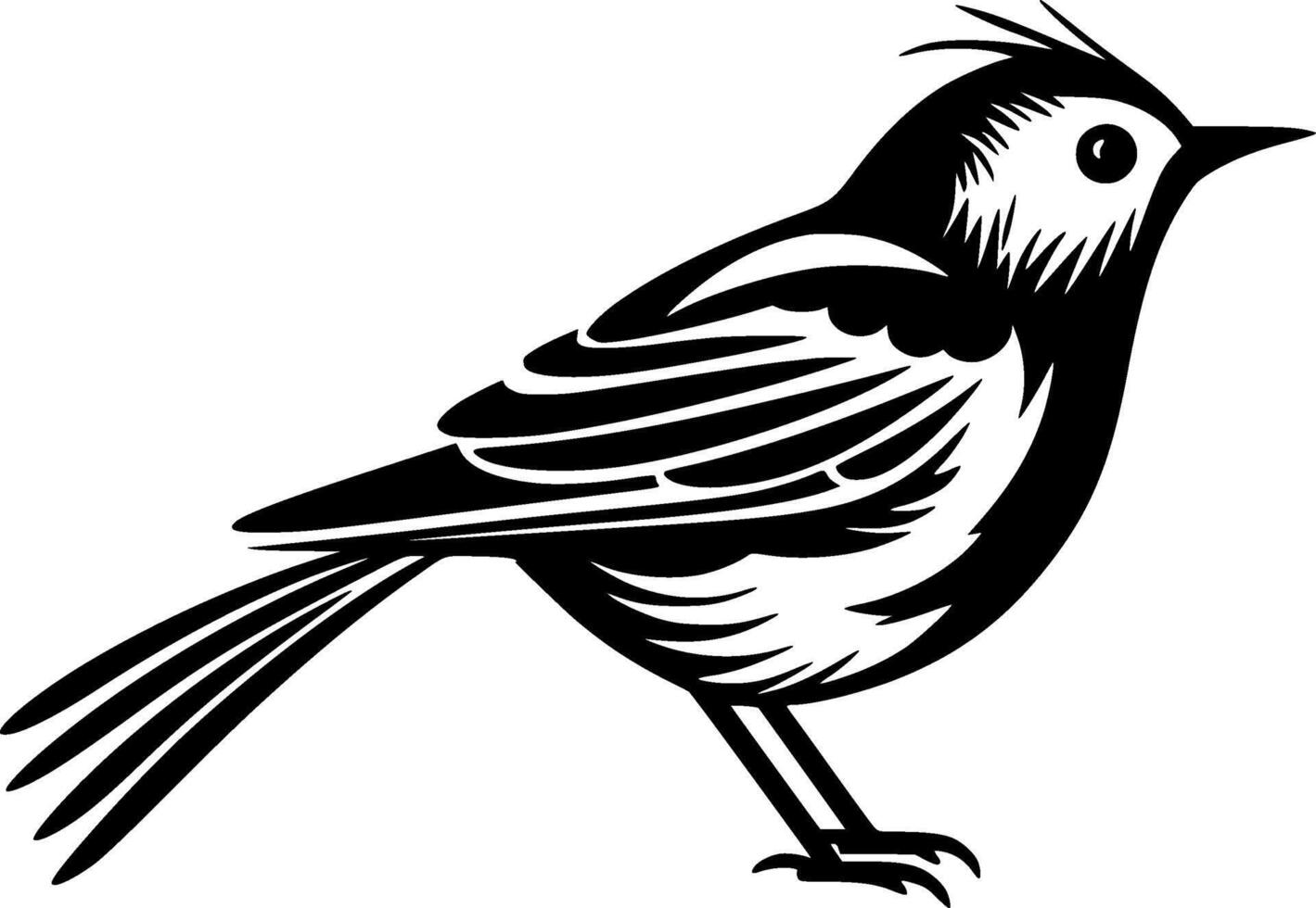 Bird - Black and White Isolated Icon - illustration vector