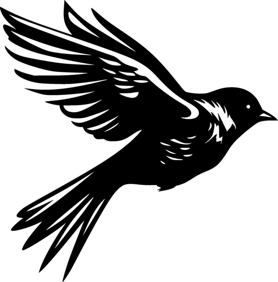 Bird - Black and White Isolated Icon - illustration vector