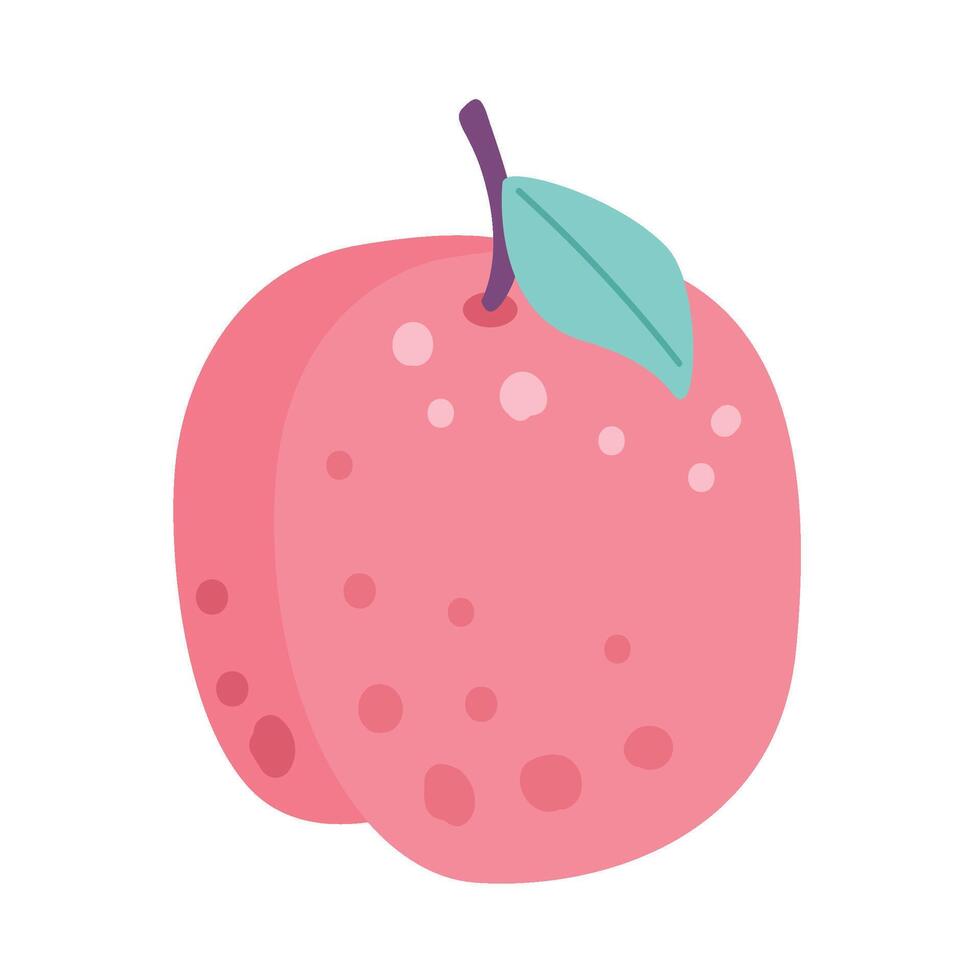handrawn Fruta sano melocotón vector