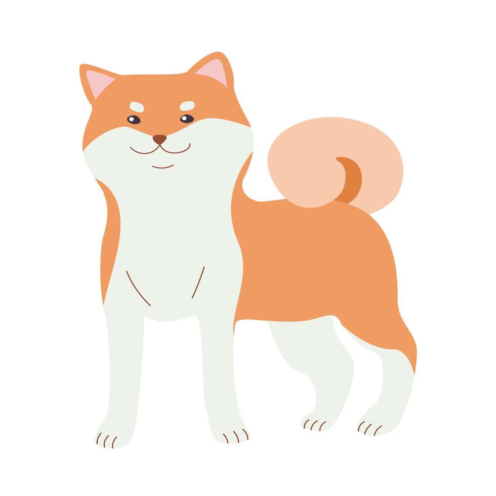 Dog Breed handdrawn Shiba inu vector