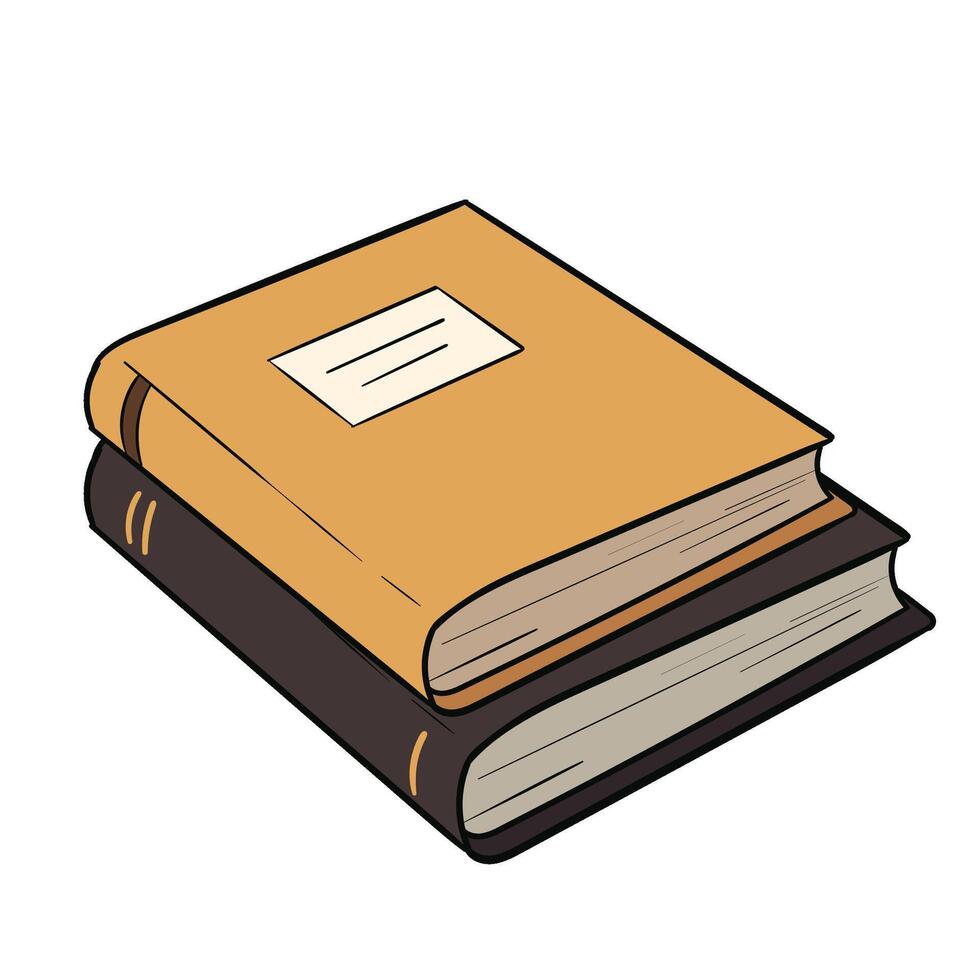 illustration set featuring various hand drawn books Eleven vector