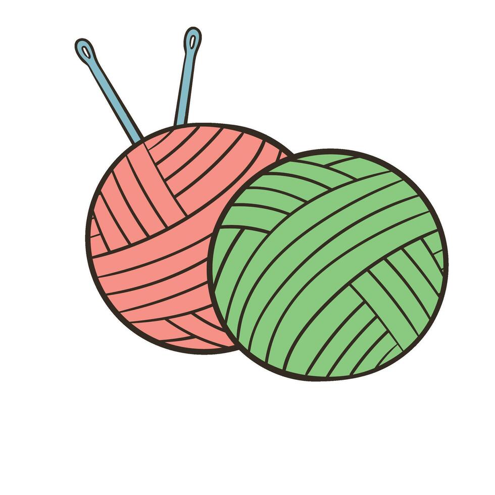 Summer holiday activity symbols set Knitting vector
