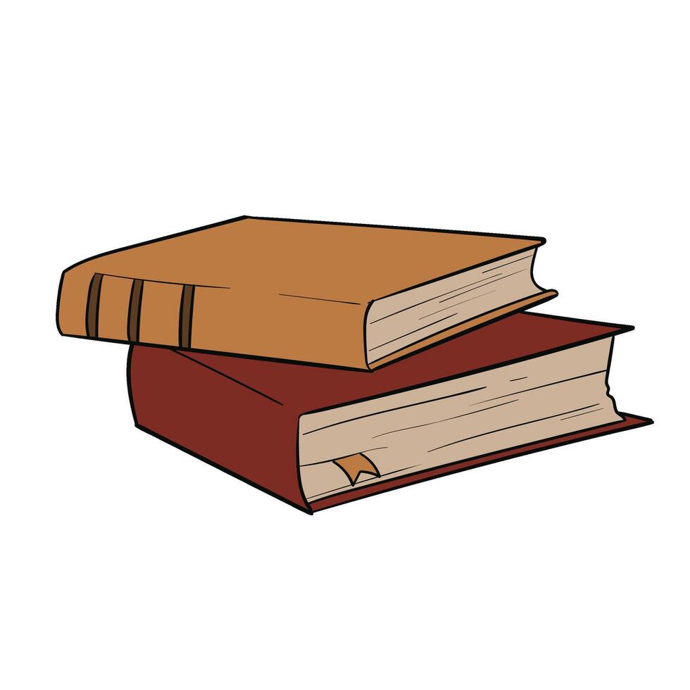 illustration set featuring various hand drawn books Eight vector