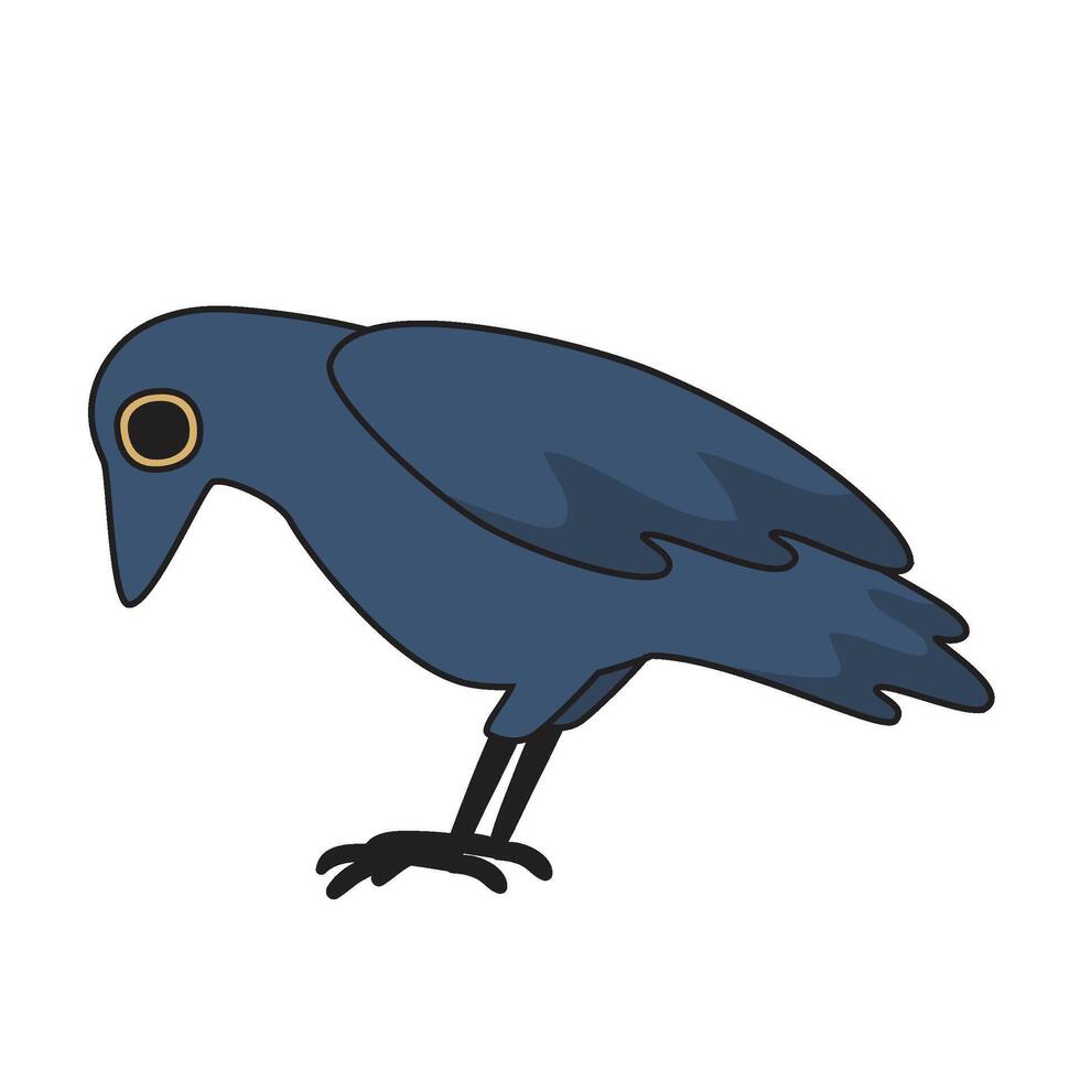 black raven bird Pose One vector