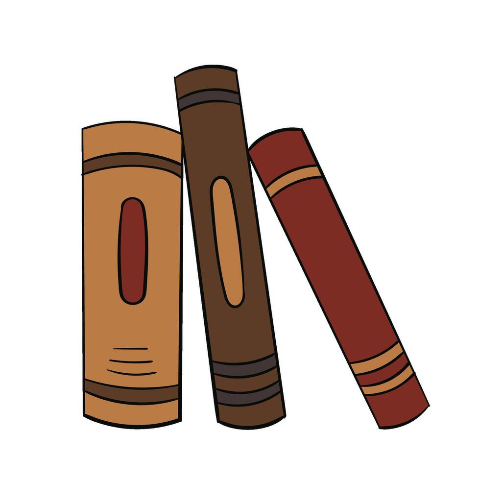 illustration set featuring various hand drawn books Nine vector
