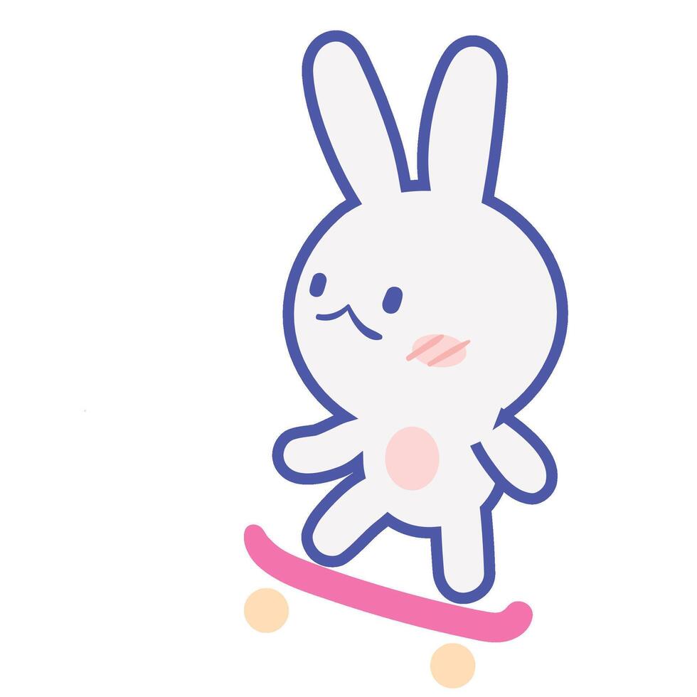 Cute Rabbits Various Poses Stock Four vector