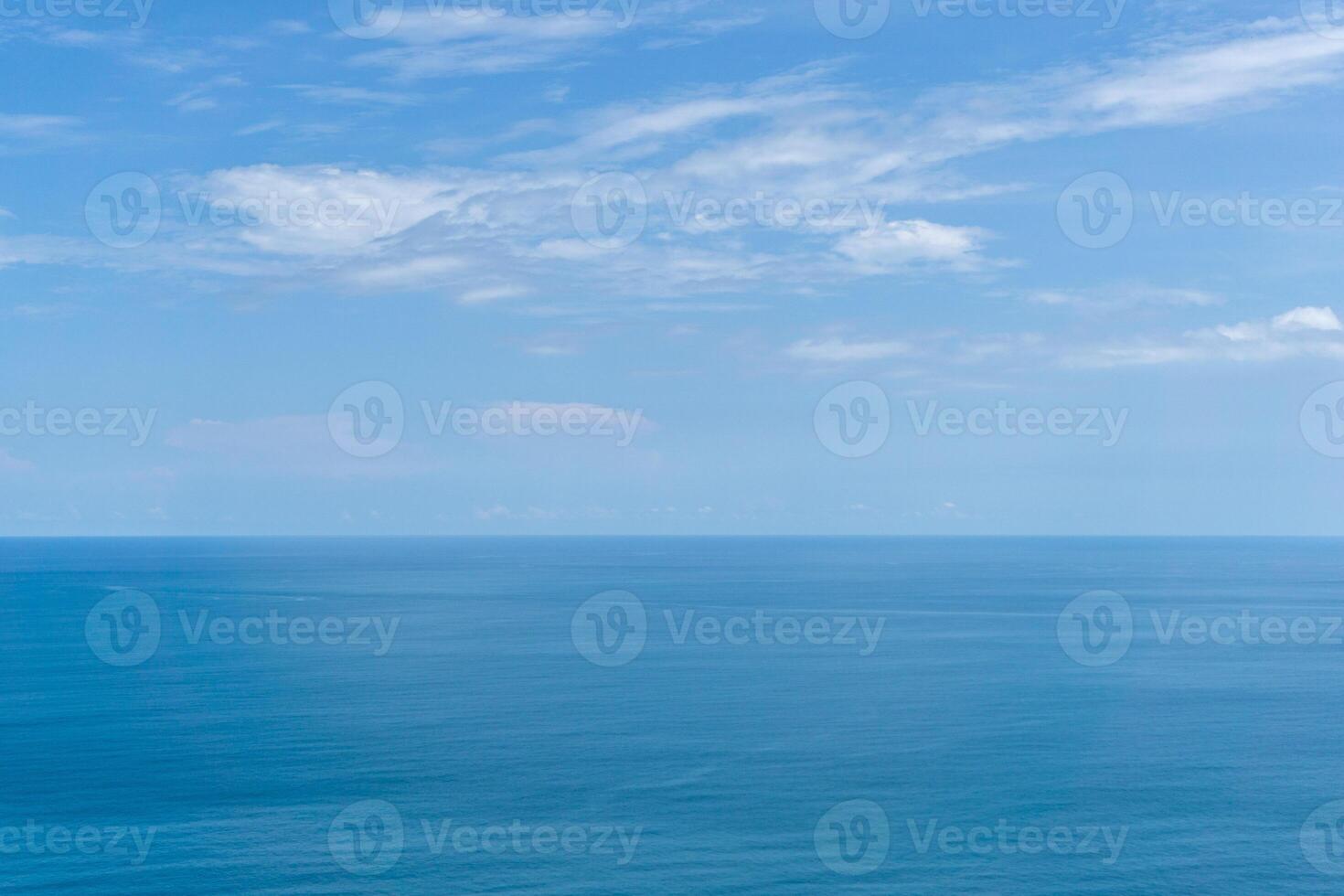 Ocean landscape view from Geurutee mountain in Aceh Jaya, Indonesia. Beautiful seascape and small islands in Aceh. photo