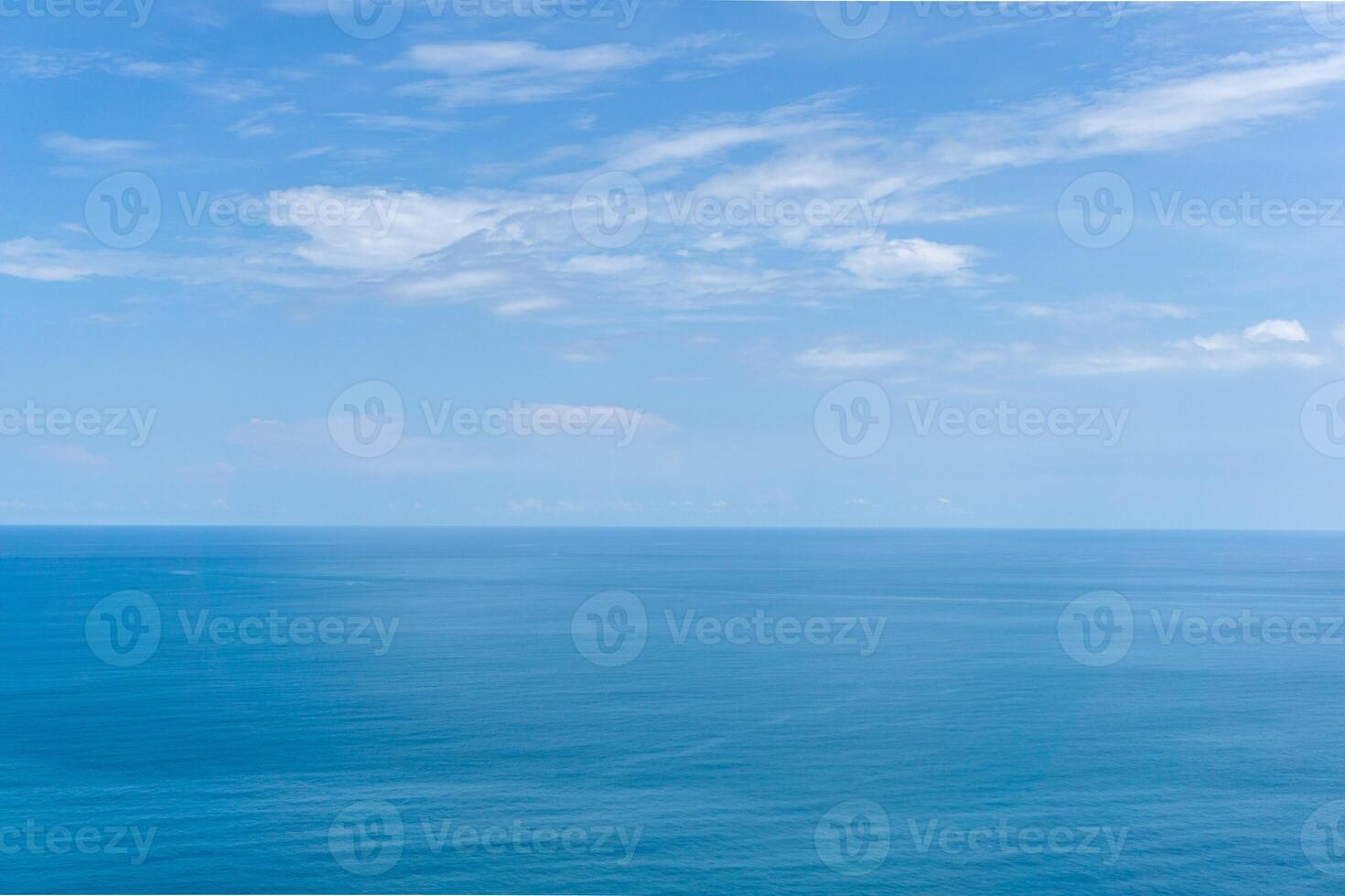Ocean landscape view from Geurutee mountain in Aceh Jaya, Indonesia. Beautiful seascape and small islands in Aceh. photo