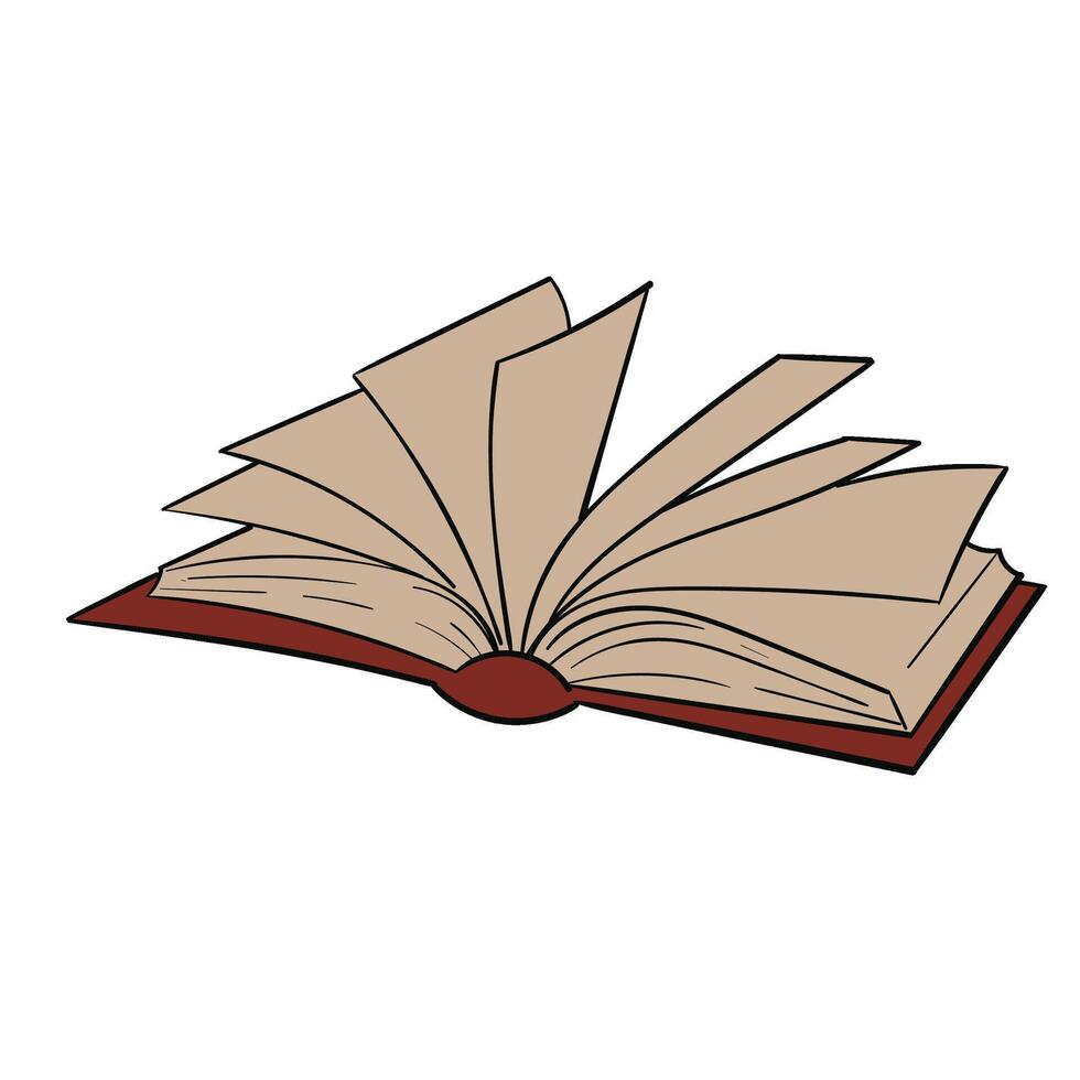 illustration set featuring various hand drawn books Three vector