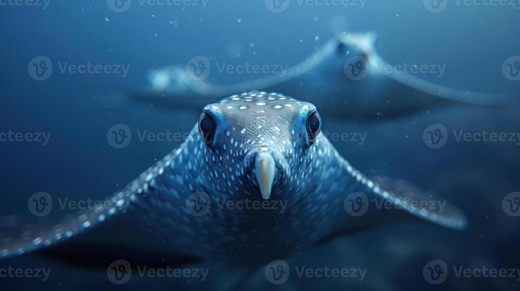 A close-up of an oceanic octopus' face, with other octopuses visible in the background. photo
