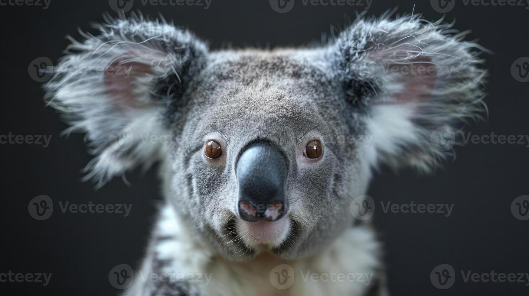 A close-up photograph of a kangaroo with a focus on its face and eyes. photo