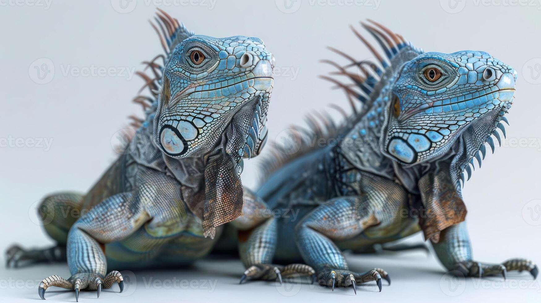 a close-up of two lizards with detailed patterns on their skin, photo