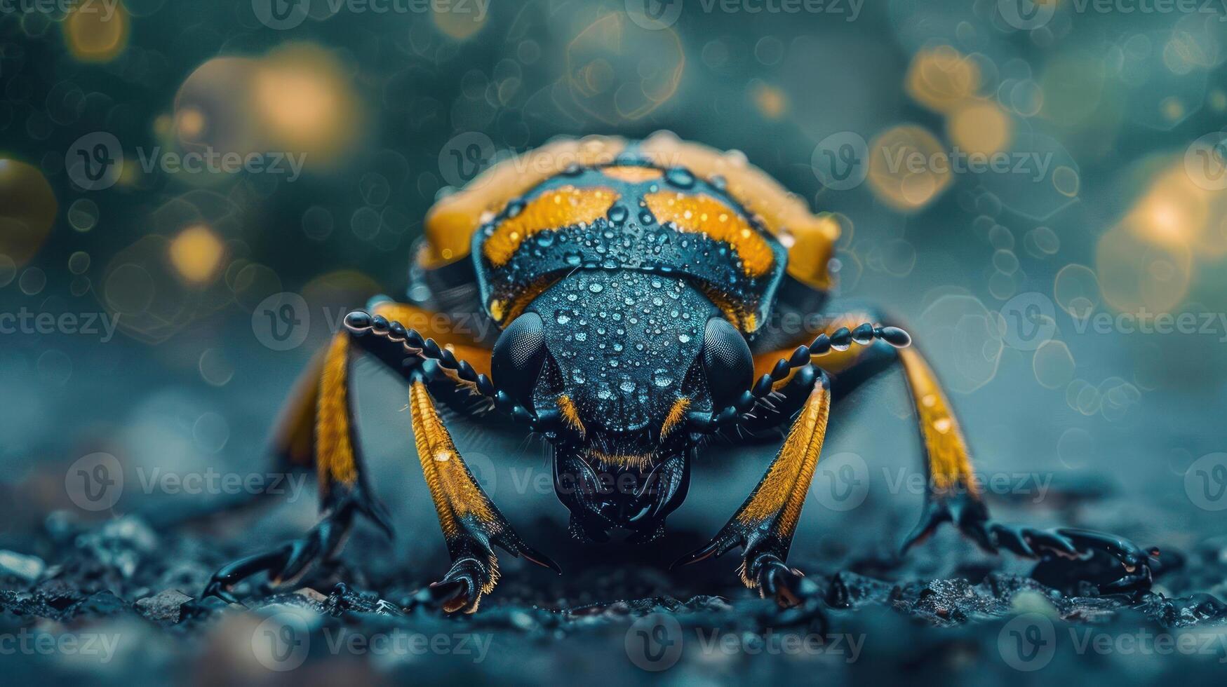 a high-resolution image of a beautifully colored bee, photo