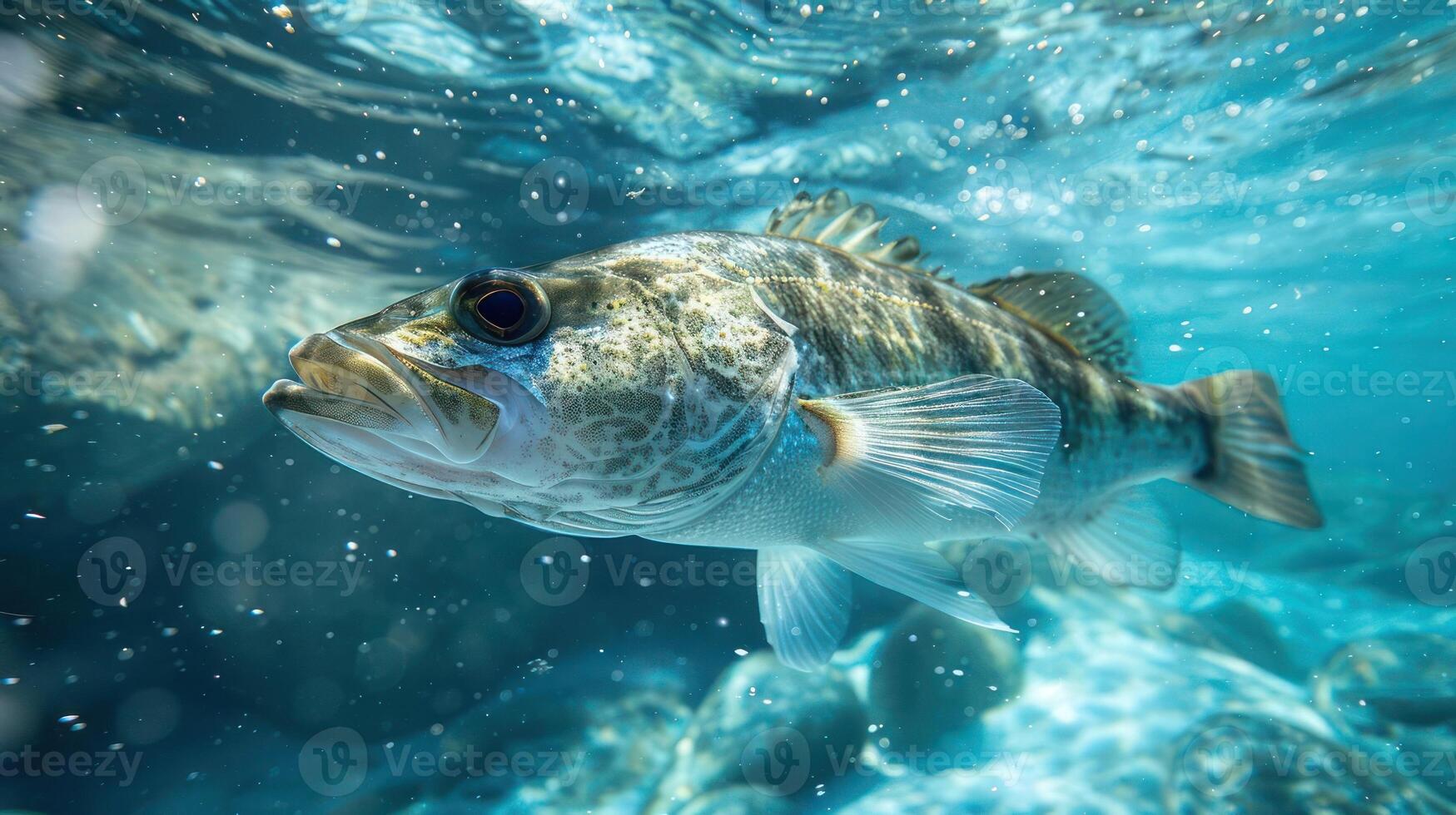 A colorful fish in the open ocean, photo