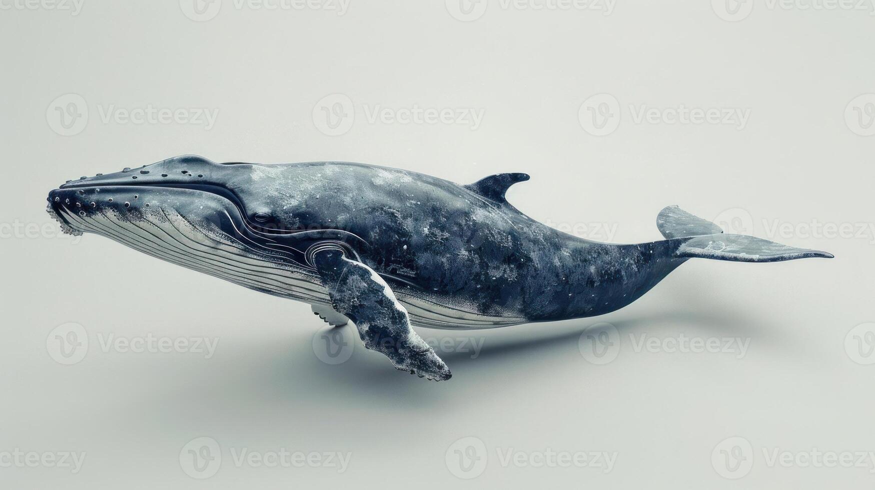 3D rendering of a humpback whale, photo