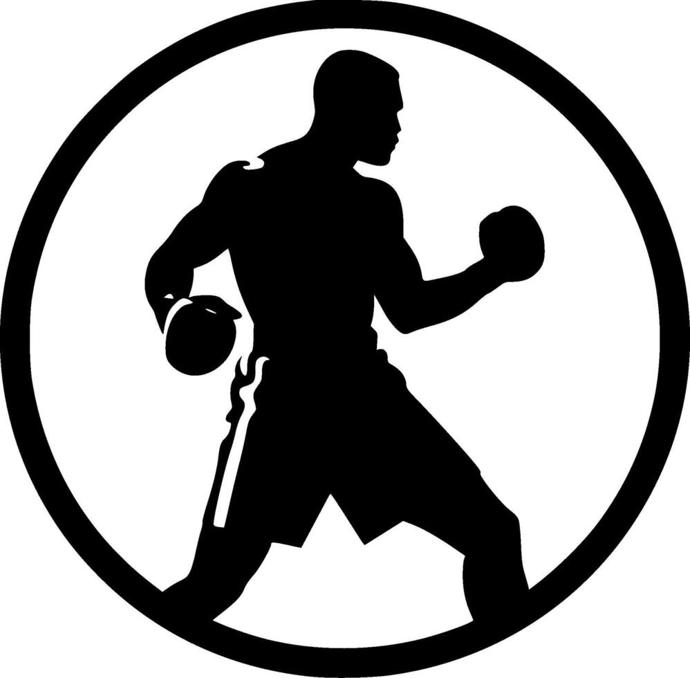Boxing - Black and White Isolated Icon - illustration vector