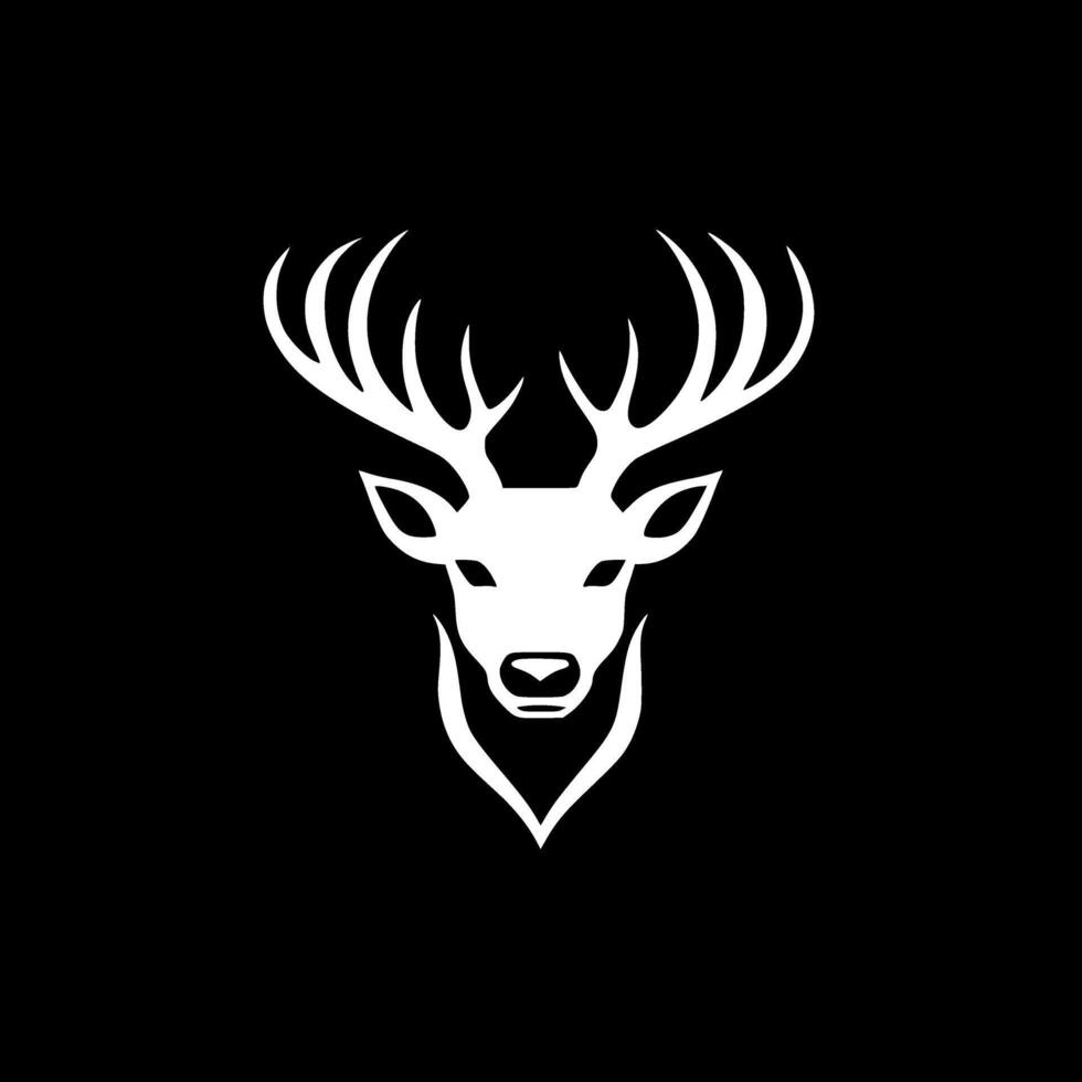 Deer - Black and White Isolated Icon - illustration vector