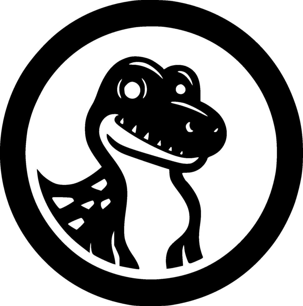 Dino, Minimalist and Simple Silhouette - illustration vector