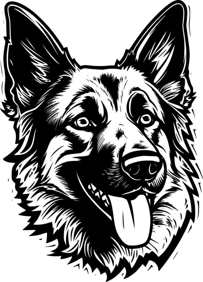 German Shepherd - Minimalist and Flat Logo - illustration vector