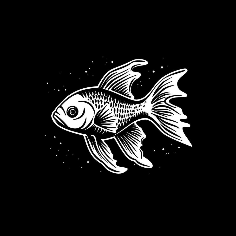 Goldfish, Minimalist and Simple Silhouette - illustration vector