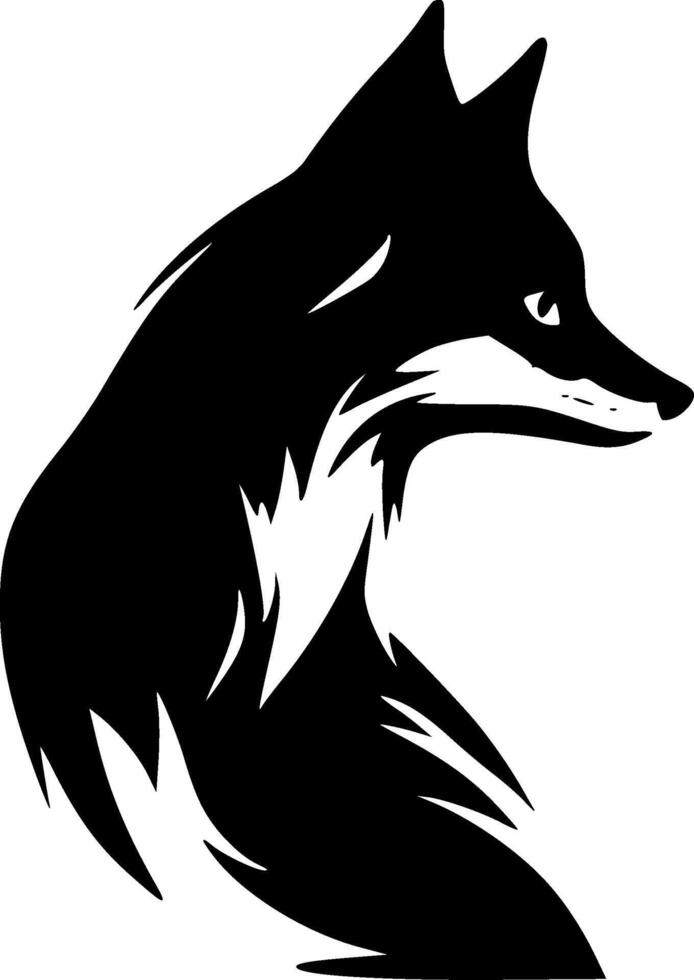 Fox, Black and White illustration vector