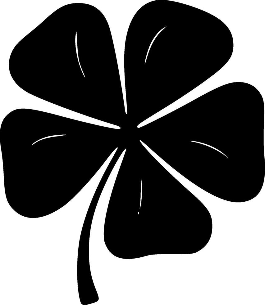 Four Leaf Clover, Minimalist and Simple Silhouette - illustration vector