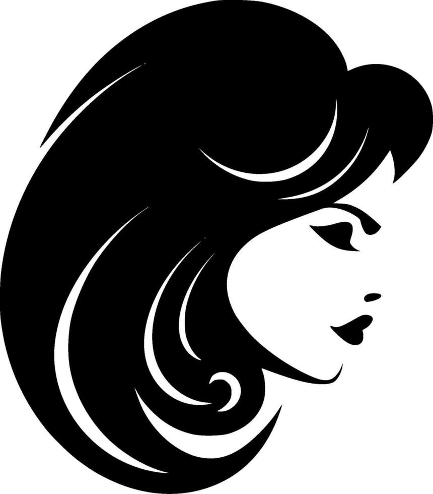 Hair, Minimalist and Simple Silhouette - illustration vector