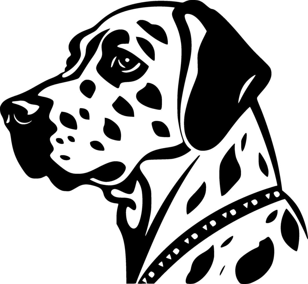 Dalmatian - Black and White Isolated Icon - illustration vector