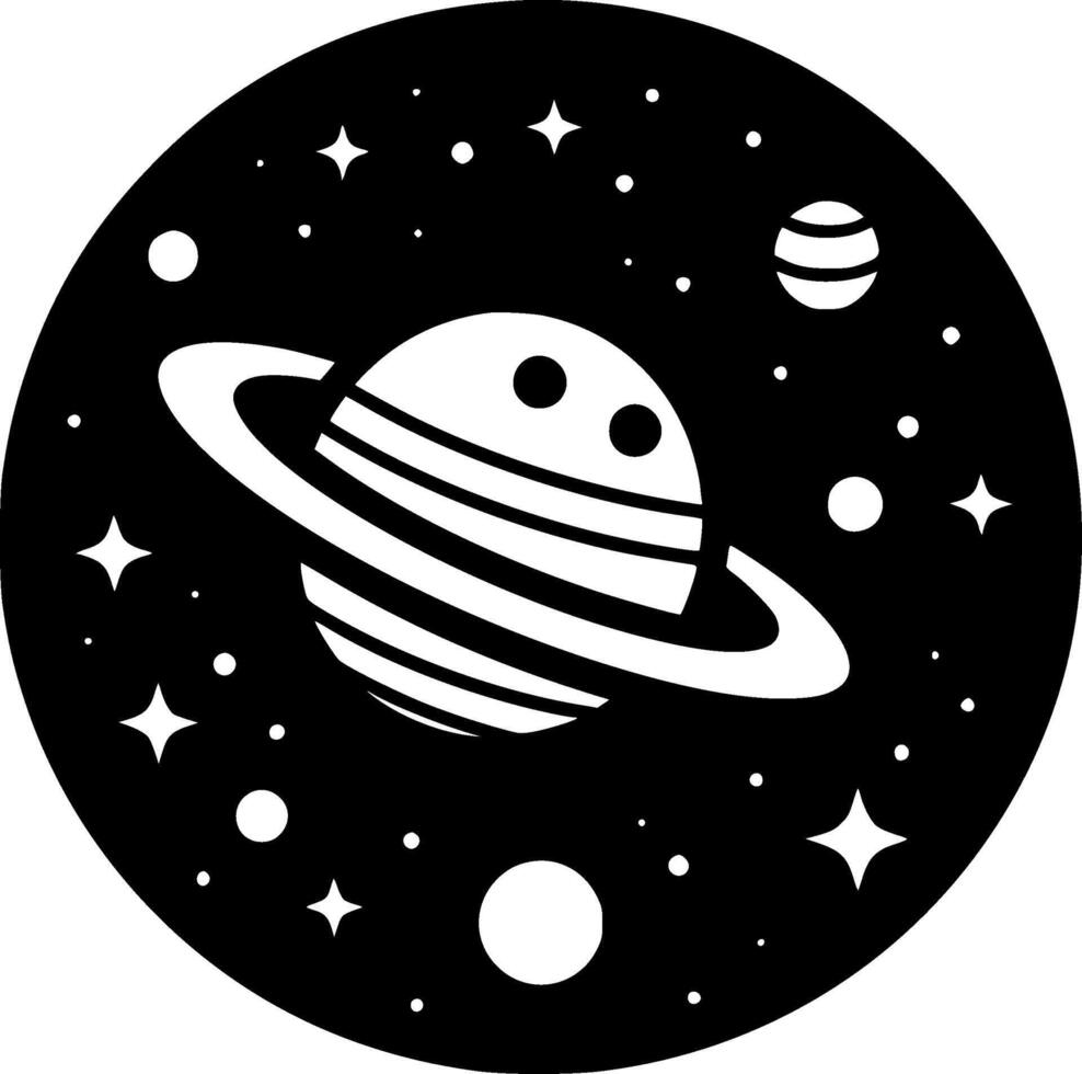 Galaxy, Minimalist and Simple Silhouette - illustration vector
