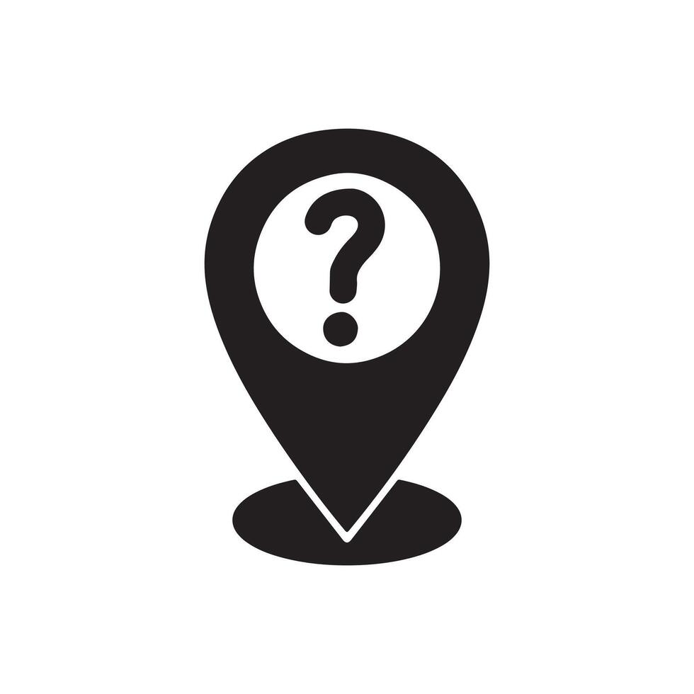 Mobile GPS location icon Map pointer with question mark symbol illustration vector