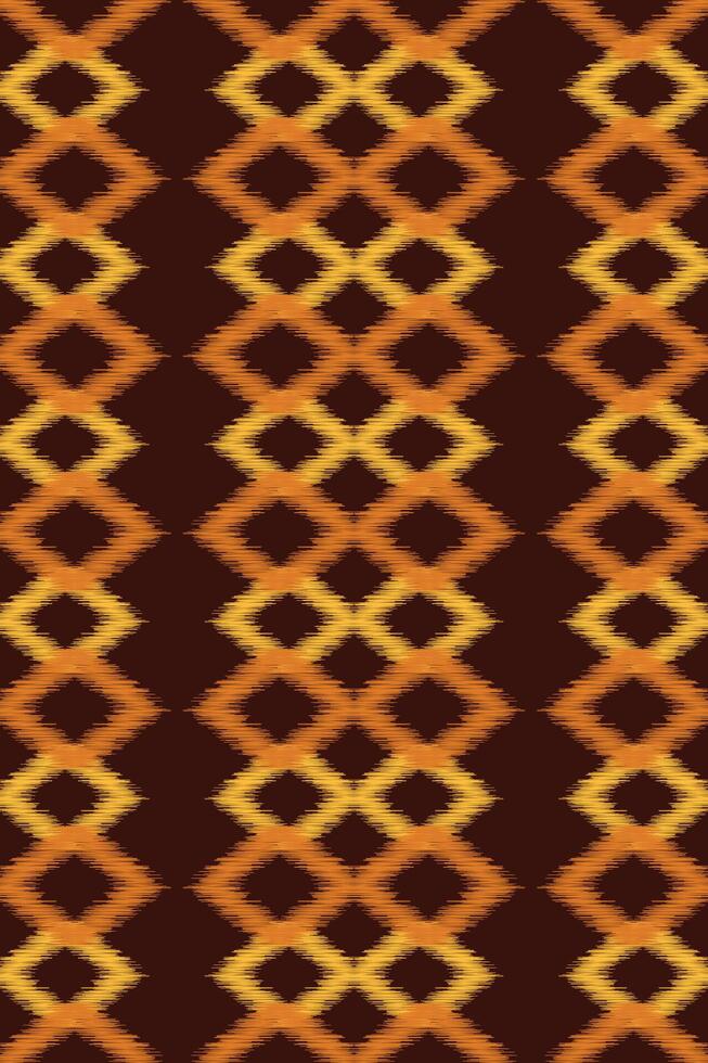 Ethnic ikat motif fabric Ikat Ethnic pattern brown background wallpaper. Abstract,illustration. 5.8.24 -6 vector