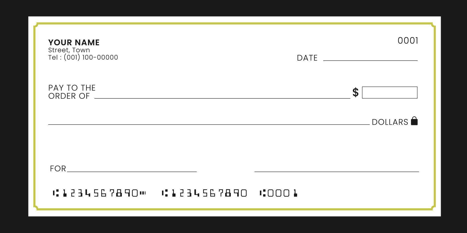 Blank check template design. blank check. vector