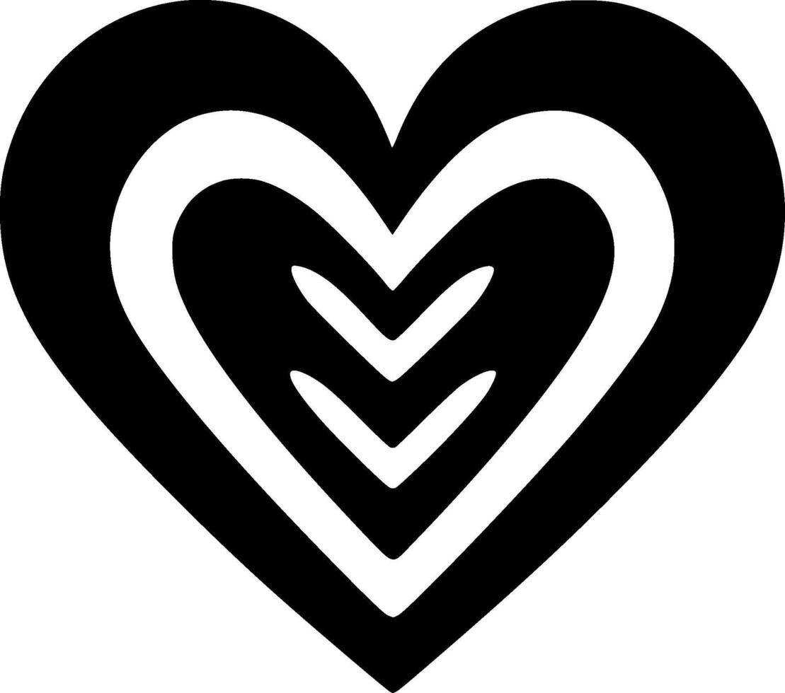 Heart - Black and White Isolated Icon - illustration vector
