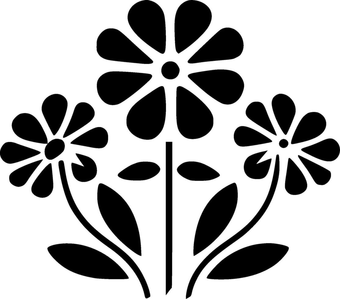 Flowers, Minimalist and Simple Silhouette - illustration vector