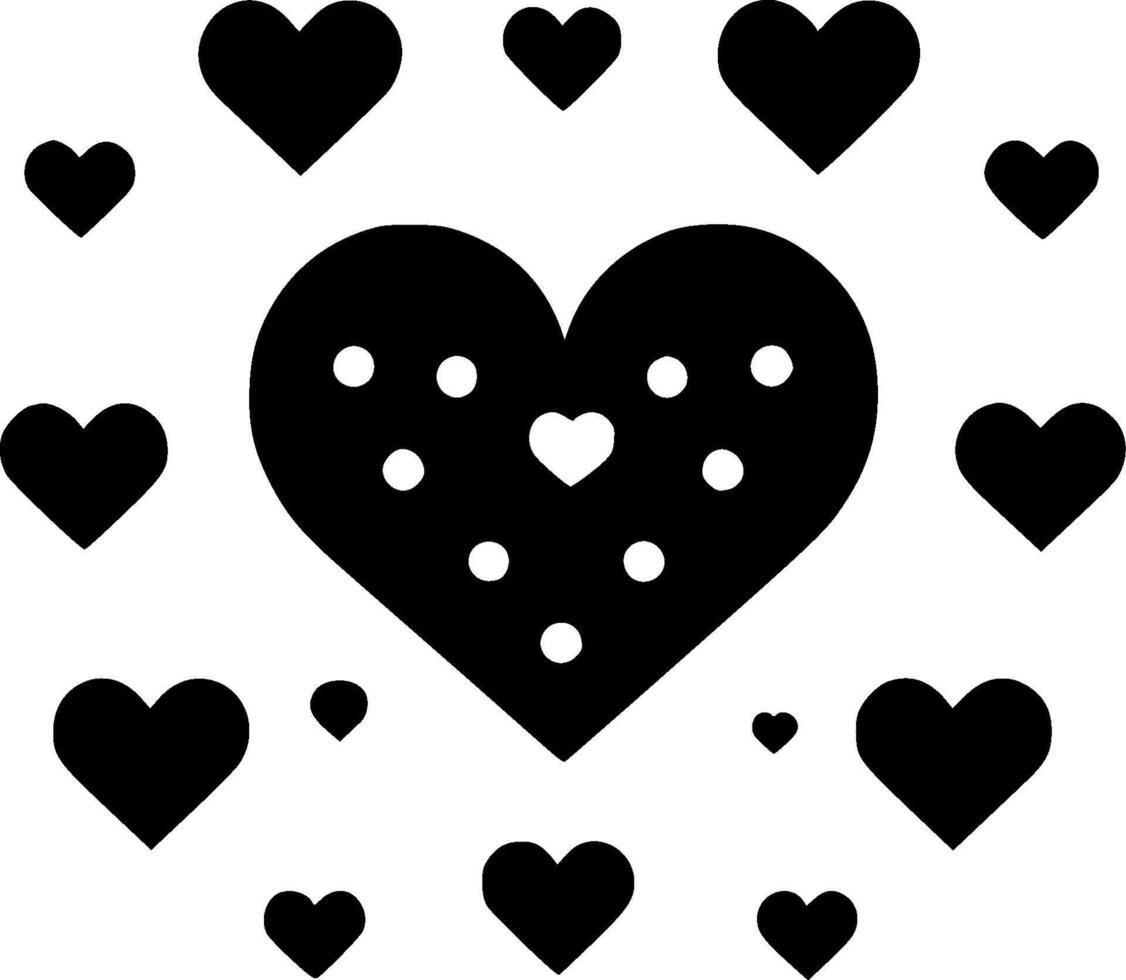 Hearts, Minimalist and Simple Silhouette - illustration vector