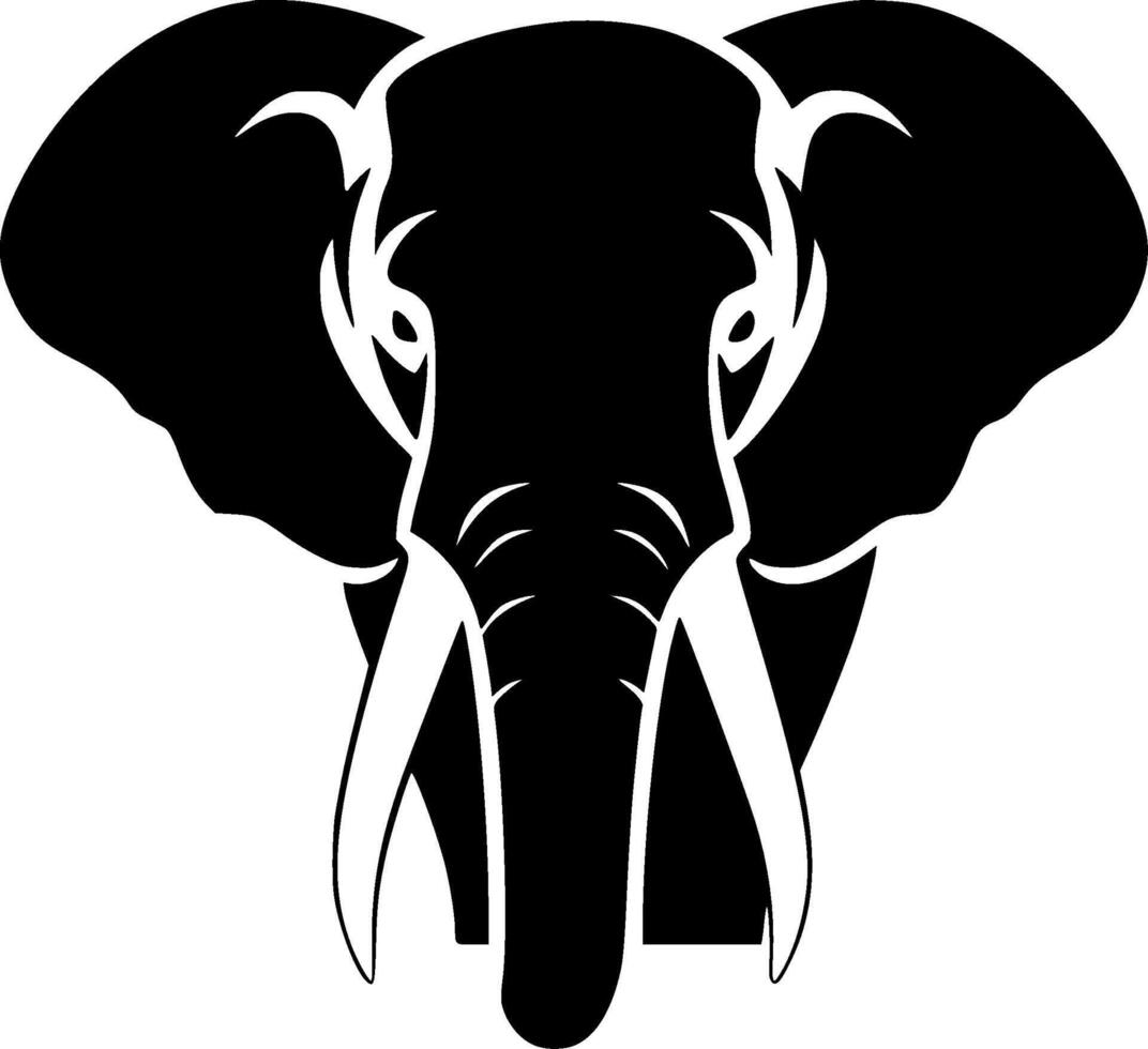 Elephant - Black and White Isolated Icon - illustration vector