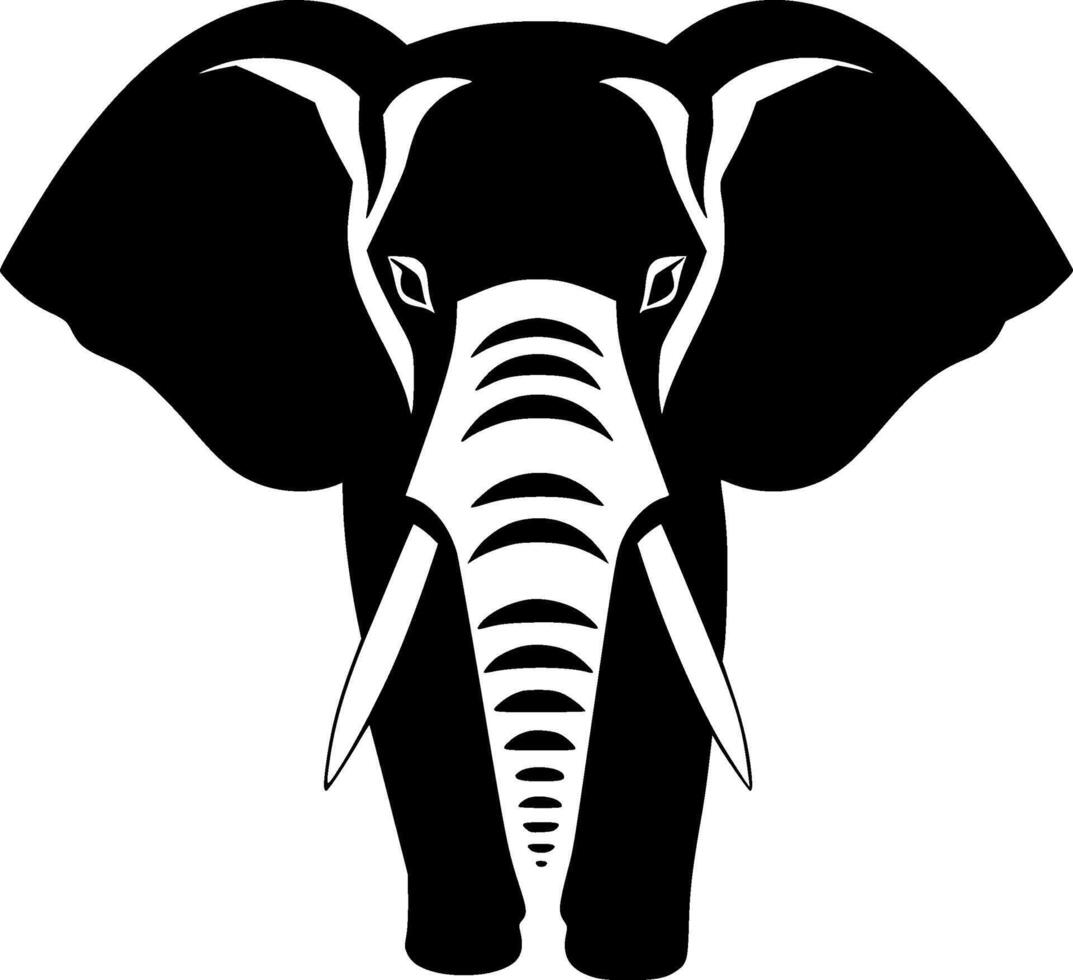 Elephant, Black and White illustration vector