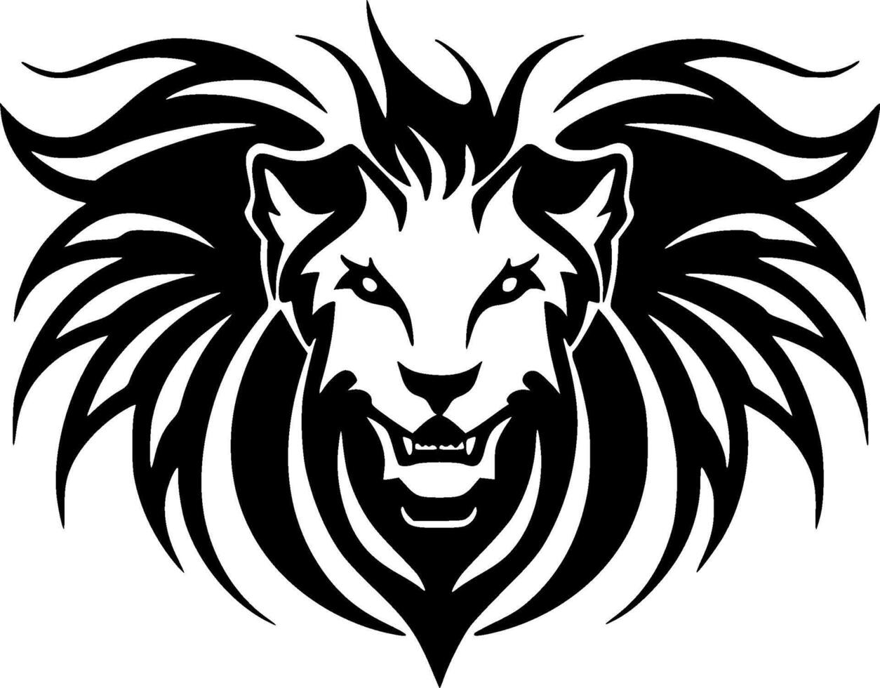 Lion - Black and White Isolated Icon - illustration vector