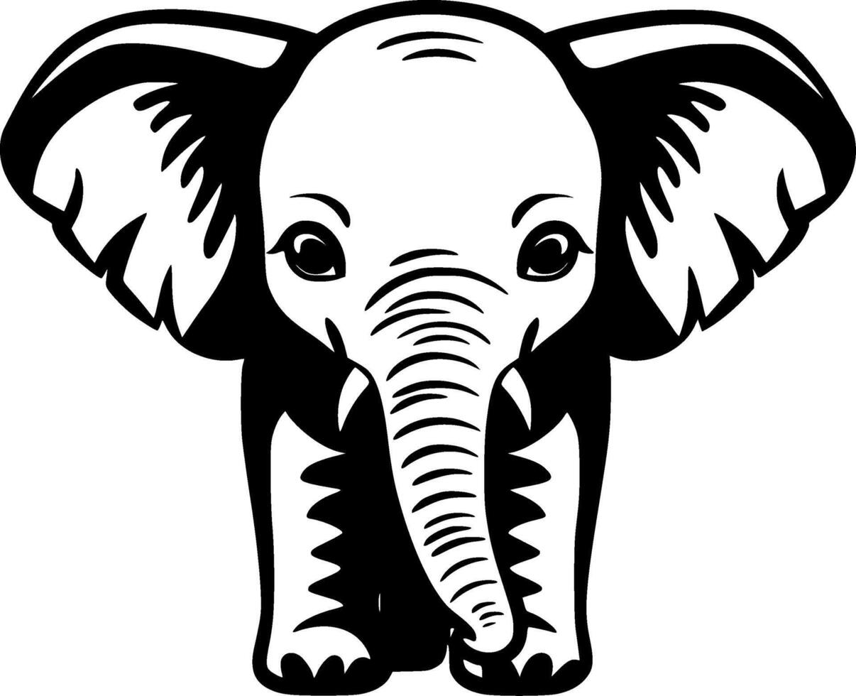Elephant Baby, Minimalist and Simple Silhouette - illustration vector