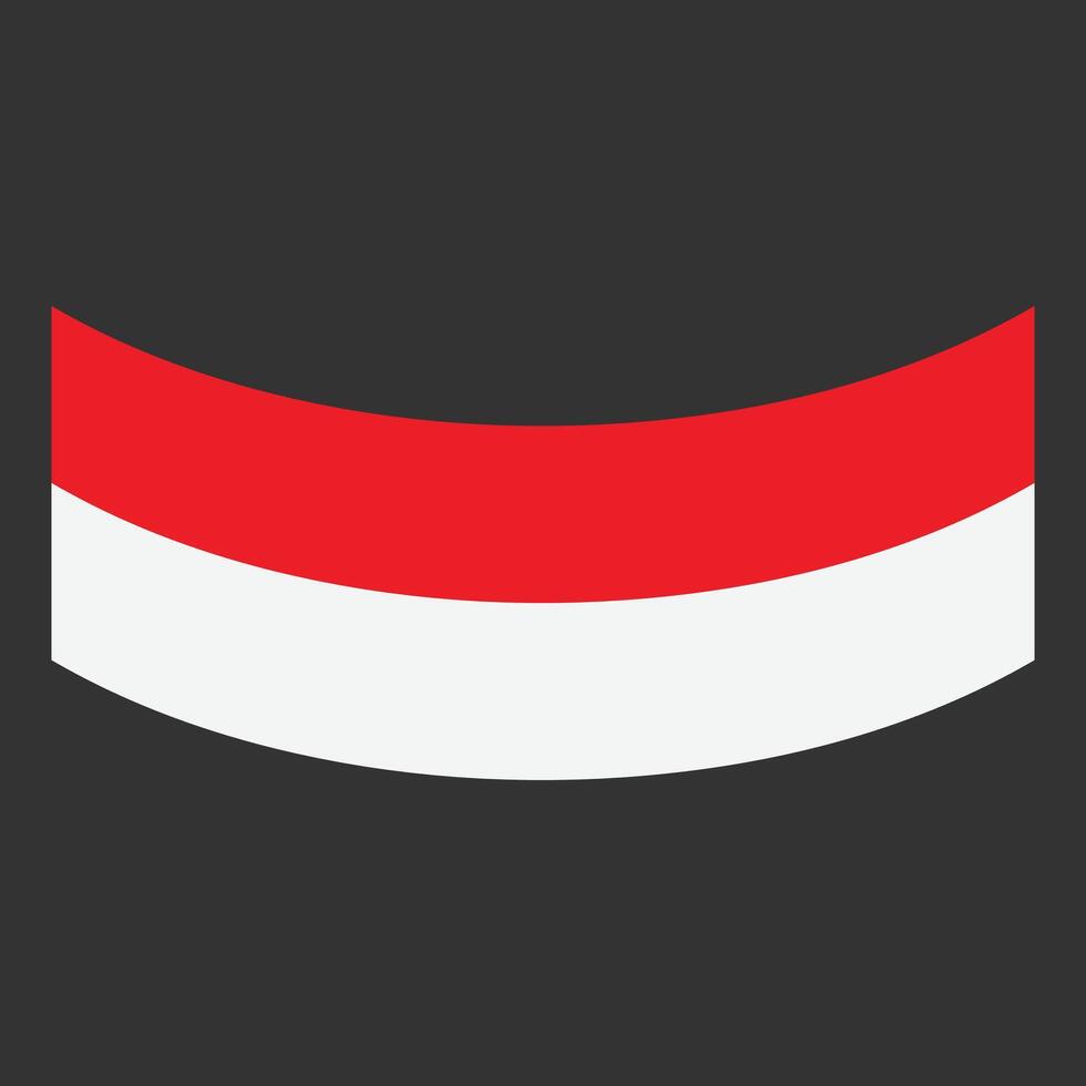 Ribbon flag of Indonesia . vector