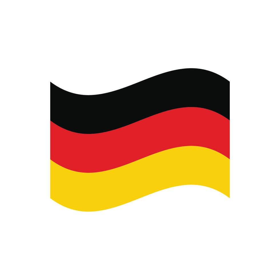 Waving flag of Germany . vector