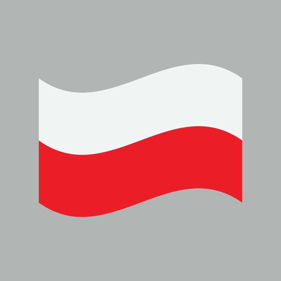 Waving flag of Poland . vector
